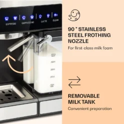 Arabica Comfort Espressomaschine 1350W 20 Bar 1,8l Touch-Bedienfeld Edelstahl -Küche Produkt Geschäft 0044b9ebf12ddd640922f12f68151da3