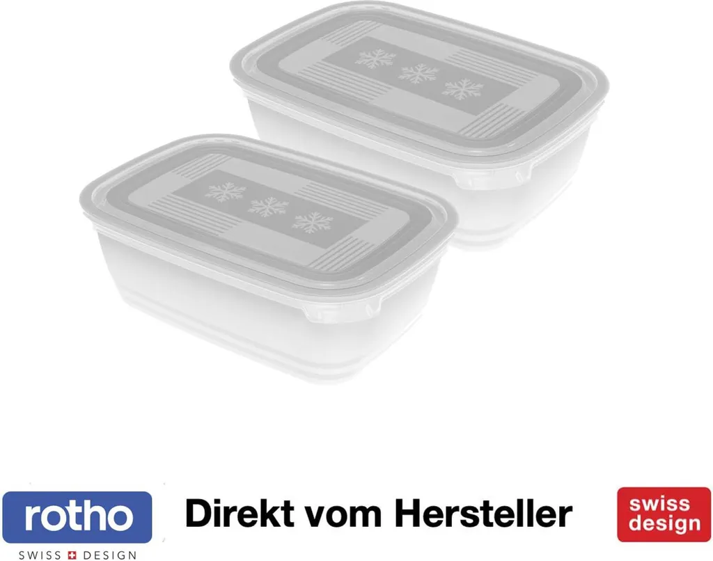 ROTHO Set Gefrierdosen 2 X 1.9 L FREEZE, Farbe:Transparent 1 ROTHO Set Gefrierdosen 2 X 1.9 L FREEZE, Farbe:Transparent