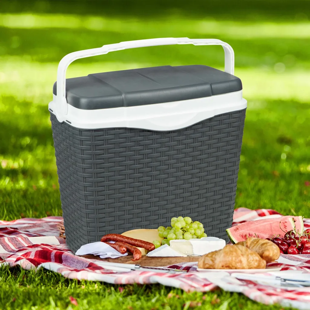 HI 66409 Kühlbox 24 Liter In Rattan-Optik Anthrazit 2 HI 66409 Kühlbox 24 Liter In Rattan-Optik Anthrazit – Bild 2