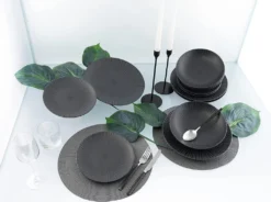 CreaTable 23211 Tafelservice Elements Collection Vesuvio Black Für 4 Personen, Steinzeug, Schwarz/grau (1 Set, 12-teilig) 32 CreaTable 23211 Tafelservice Elements Collection Vesuvio Black Für 4 Personen, Steinzeug, Schwarz/grau (1 Set, 12-teilig) -Küche Produkt Geschäft 0a7b287f323994c4f5db7480f37749ac