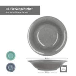 24tlg Geschirrset Jive 6Pers Kaffeebecher Suppenteller Kuchenteller Speiseteller Porzellan Bunt -Küche Produkt Geschäft 0a81cba9f1692b3021444fb3f4ec4c8e