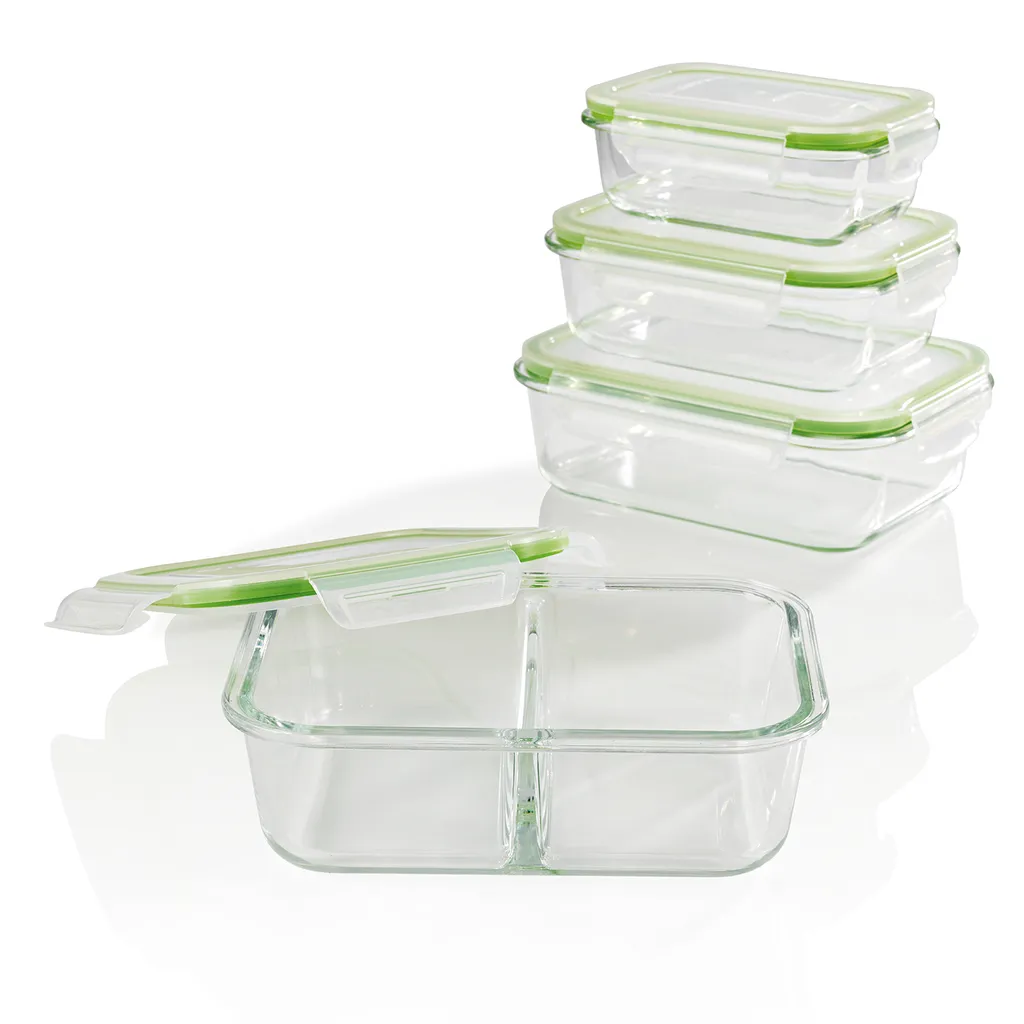 GOURMETmaxx Glas-Frischhaltedosen Klick-it 8-tlg. Limegreen Frischhaltedosen 4er Set Glas Klick-It Gefrierdosen Lunchbox Brotdose Limegreen 3 GOURMETmaxx Glas-Frischhaltedosen Klick-it 8-tlg. Limegreen Frischhaltedosen 4er Set Glas Klick-It Gefrierdosen Lunchbox Brotdose Limegreen – Bild 3