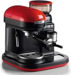 Ariete Siebträger-Espressomaschine Moderna Mit Kaffeemühle Und Aufschäumdüse, Rot/schwarz -Küche Produkt Geschäft 0e3fcd47c289b6e3c647b117f6097428