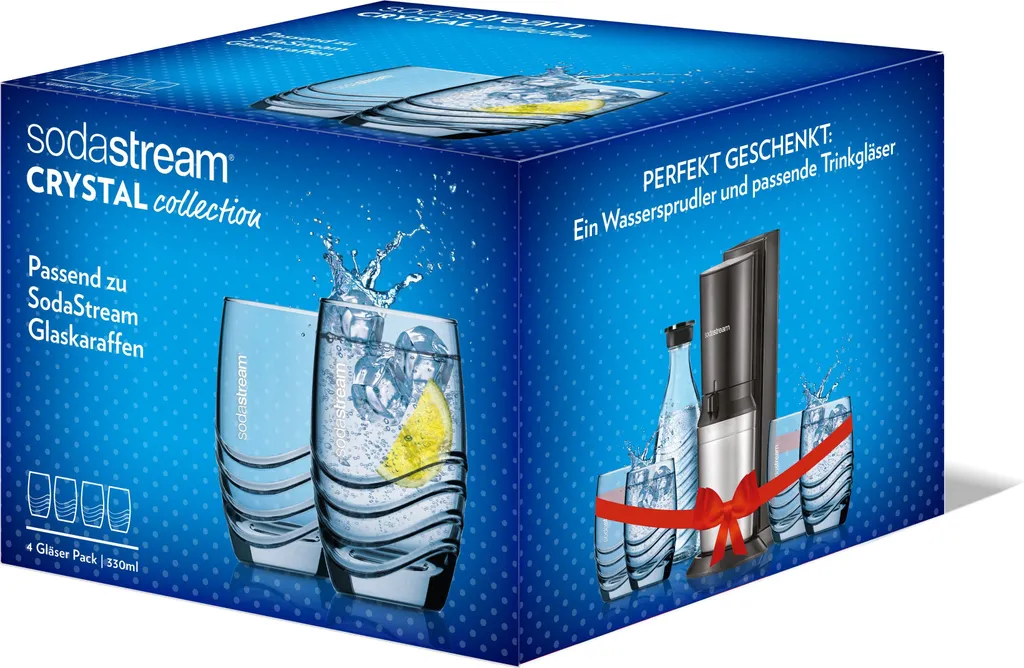 Sodastream Trinkglas 4er-Pack, Passend Zu Sodastream-Glaskaraffen 1 Sodastream Trinkglas 4er-Pack, Passend Zu Sodastream-Glaskaraffen