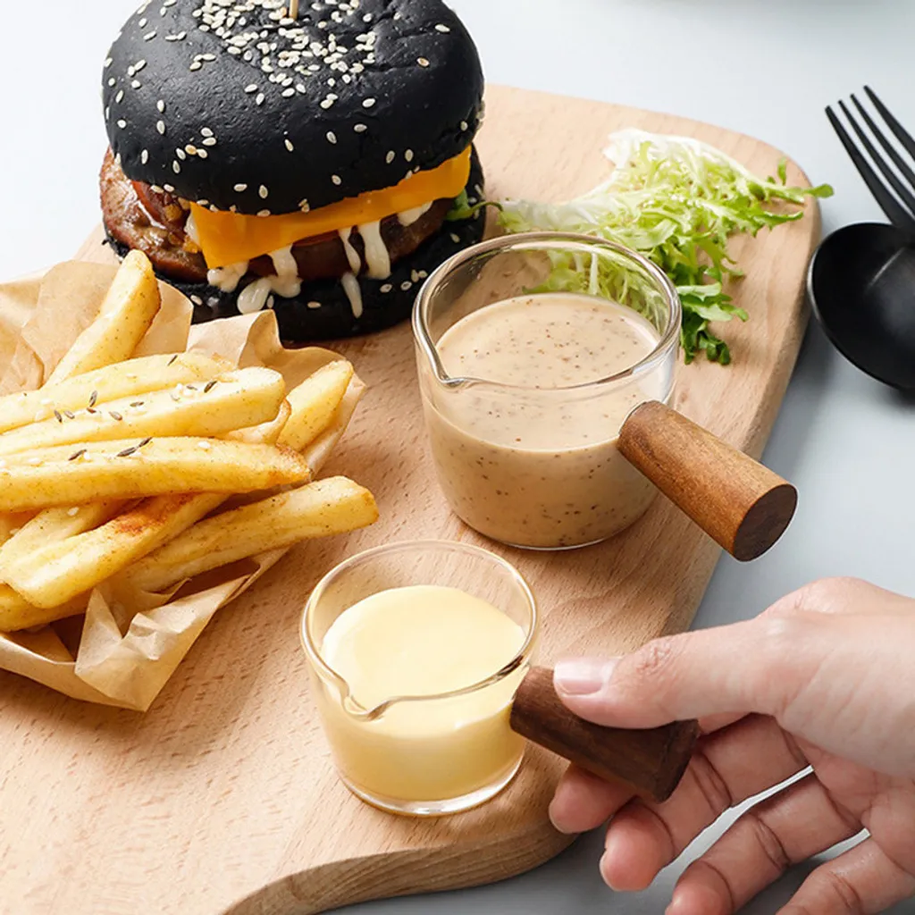 3 Stück Glas Messbecher Hitzebeständiger Holzgriff Glaswaage Tasse Milchtasse Glasmessbecher 50ml/100ml/150ml 4 3 Stück Glas Messbecher Hitzebeständiger Holzgriff Glaswaage Tasse Milchtasse Glasmessbecher 50ml/100ml/150ml – Bild 4