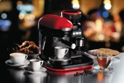Ariete Siebträger-Espressomaschine Moderna Mit Kaffeemühle Und Aufschäumdüse, Rot/schwarz -Küche Produkt Geschäft 11cf9b15677d5279ed3f465705510ffe