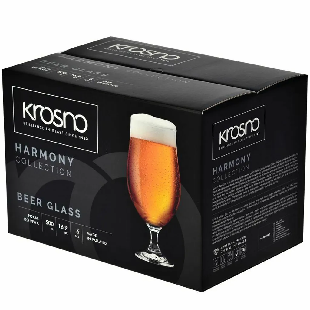 KROSNO Harmony Lager Biergläser, 6er-Set, 500 Ml 1 KROSNO Harmony Lager Biergläser, 6er-Set, 500 Ml