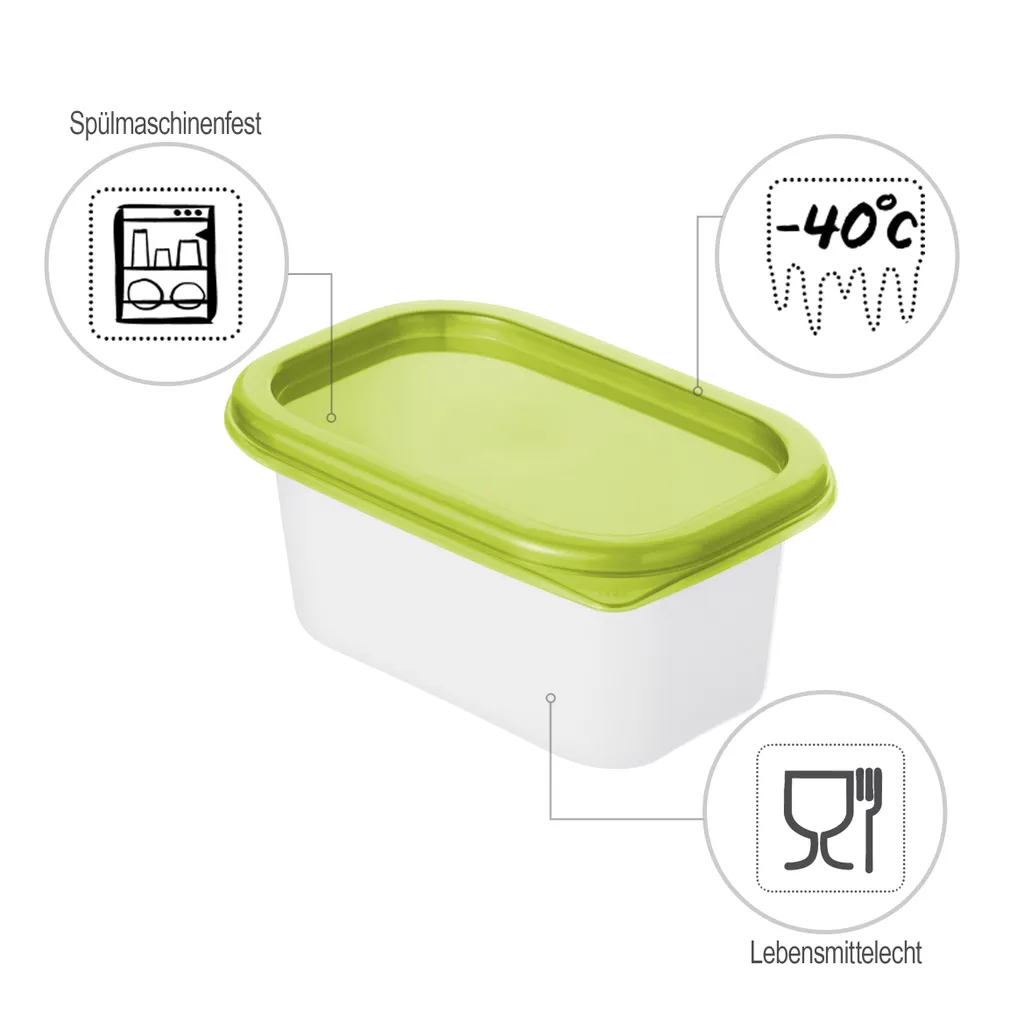 ROTHO Set Gefrierdosen 4 X 0.2 L DOMINO, Farbe:Limettengrün 4 ROTHO Set Gefrierdosen 4 X 0.2 L DOMINO, Farbe:Limettengrün – Bild 4