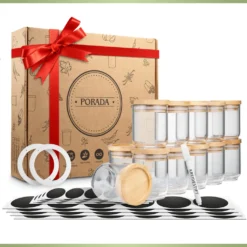 PORADA 12 Stapelbare Gewürzgläser Set 150ml Glasbehälter Mit Deckel Aufbewahrung Küche Gewürzdosen Vorratsdosen Glas Mit Deckel Aufbewahrungsgläser Küchenorganisation Aufbewahrung… 21 PORADA 12 Stapelbare Gewürzgläser Set 150ml Glasbehälter Mit Deckel Aufbewahrung Küche Gewürzdosen Vorratsdosen Glas Mit Deckel Aufbewahrungsgläser Küchenorganisation Aufbewahrung… -Küche Produkt Geschäft 1521b953202d5eec8e5363829fa5d1b8