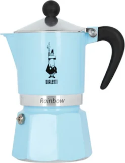 Bialetti Rainbow, Italienische Espresso-Kaffeemaschine, Aluminium, 3 Tassen, Blau -Küche Produkt Geschäft 174ee72e6530517b7fadd7e18233d78e