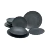 CreaTable, 20540, Serie Schiefer Black , Geschirrset, Teller Set 12 Teilig