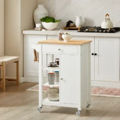 SoBuy® Servierwagen,Küchenwagen,Rollwagen,Küchenschrank,Küchenregal,FKW46-WN -Küche Produkt Geschäft 1aa7ca6ba5f35cc2d15e8a9d90e0a734