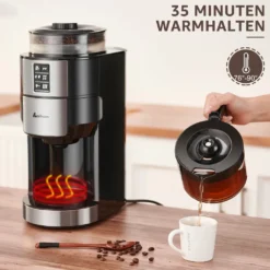 Kompakte Kaffeemaschinen Mit Mahlwerk Filterkaffeemaschine Kaffeemaschine Mit Mühle Für Bohnenkaffee Und Kaffeepulver 2/4/6 Tassen, Schwarz -Küche Produkt Geschäft 1dec6363e148ac8ad47aabe9736220b7