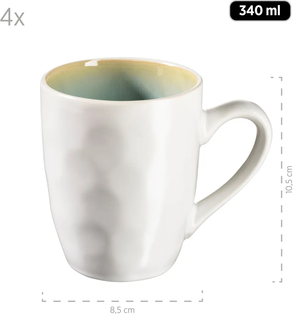 Mäser 931975 Kombiservice Frozen Für 4 Personen, Steinzeug, Grün (1 Set, 16-teilig) 2 Mäser 931975 Kombiservice Frozen Für 4 Personen, Steinzeug, Grün (1 Set, 16-teilig) – Bild 2