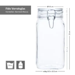 6er Set Einmachglas Bügelverschluss Original Fido 1,5L Vorratsgläser Incl. Bormioli Rezeptheft 12 6er Set Einmachglas Bügelverschluss Original Fido 1,5L Vorratsgläser Incl. Bormioli Rezeptheft -Küche Produkt Geschäft 20225efac5b9ab2fc1939eb476ad6218