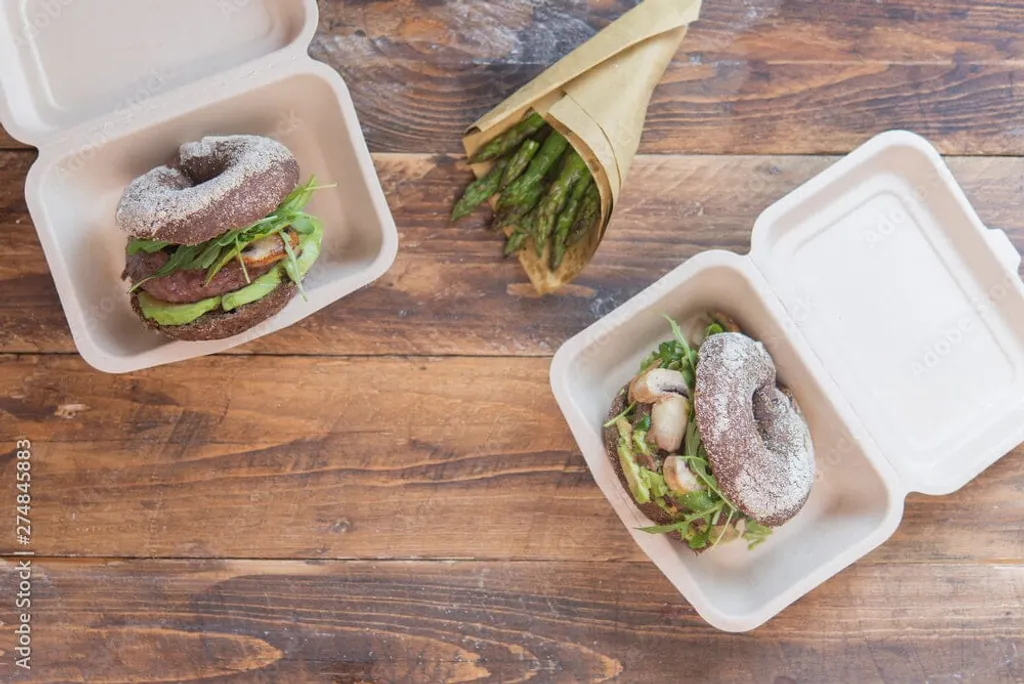 50 - Zuckerrohr Burgerbox - 15 X 15 X 8 Cm Bagasse 2 50 - Zuckerrohr Burgerbox - 15 X 15 X 8 Cm Bagasse – Bild 2