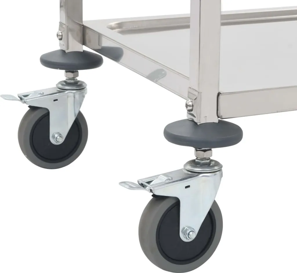 VidaXL 3-Stufiger Servierwagen 95x45x83,5 Cm Edelstahl 5 VidaXL 3-Stufiger Servierwagen 95x45x83,5 Cm Edelstahl – Bild 5