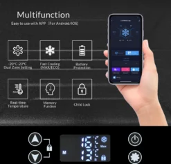 Merax Elektrisch Kühlbox Mit Kompressor 31.5L Schwarz, Mini Kühlschrank Tragbar Kühlleistung Bis -20° C, Gefrierbox 12/24 V Und 230 V Für Büro, Auto, Camping, Garten -Küche Produkt Geschäft 2e68ac8128c7057462226636d8a76df0