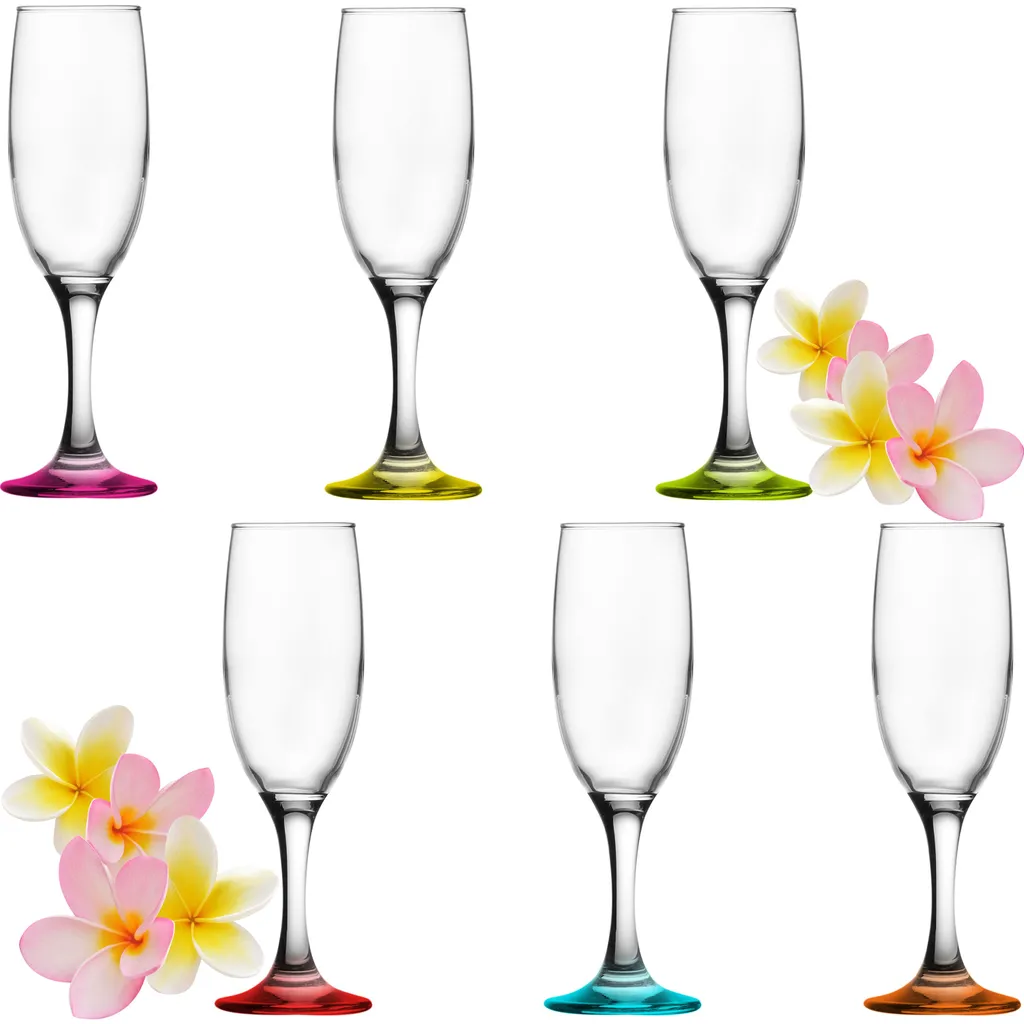 Sektgläser Bunt Aus Glas 150ml (max.190ml) Set 6-Teilig Champagnergläser Prosecco Gläser 1 Sektgläser Bunt Aus Glas 150ml (max.190ml) Set 6-Teilig Champagnergläser Prosecco Gläser