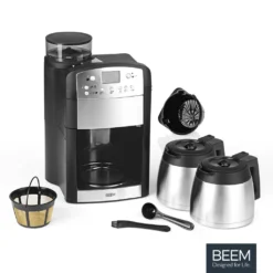 BEEM FRESH-AROMA-PERFECT Filterkaffeemaschine Mit Mahlwerk - Thermo | 2 Isolierkannen Kaffeemaschine Mahlwerk Timer 2x Thermoskanne Filterkaffeemaschine Kaffeeautomat -Küche Produkt Geschäft 3021af1bba59773ac6fa83558e1b2ceb