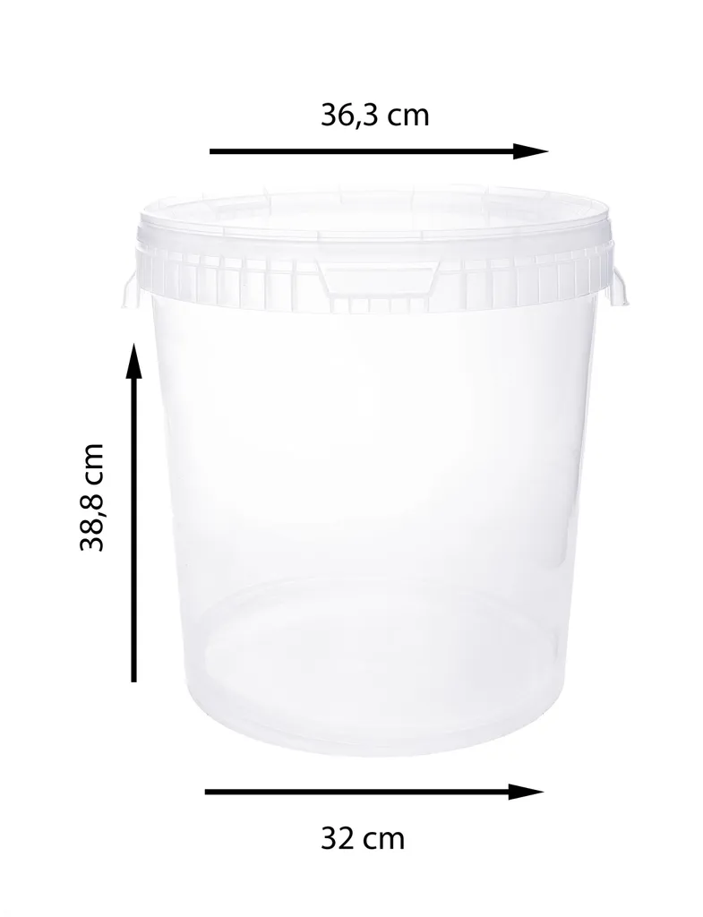 BENBOW Eimer + Transparenter Deckel, Anzahl:1, Farbe:Transparent, Größe:30L 7 BENBOW Eimer + Transparenter Deckel, Anzahl:1, Farbe:Transparent, Größe:30L – Bild 7