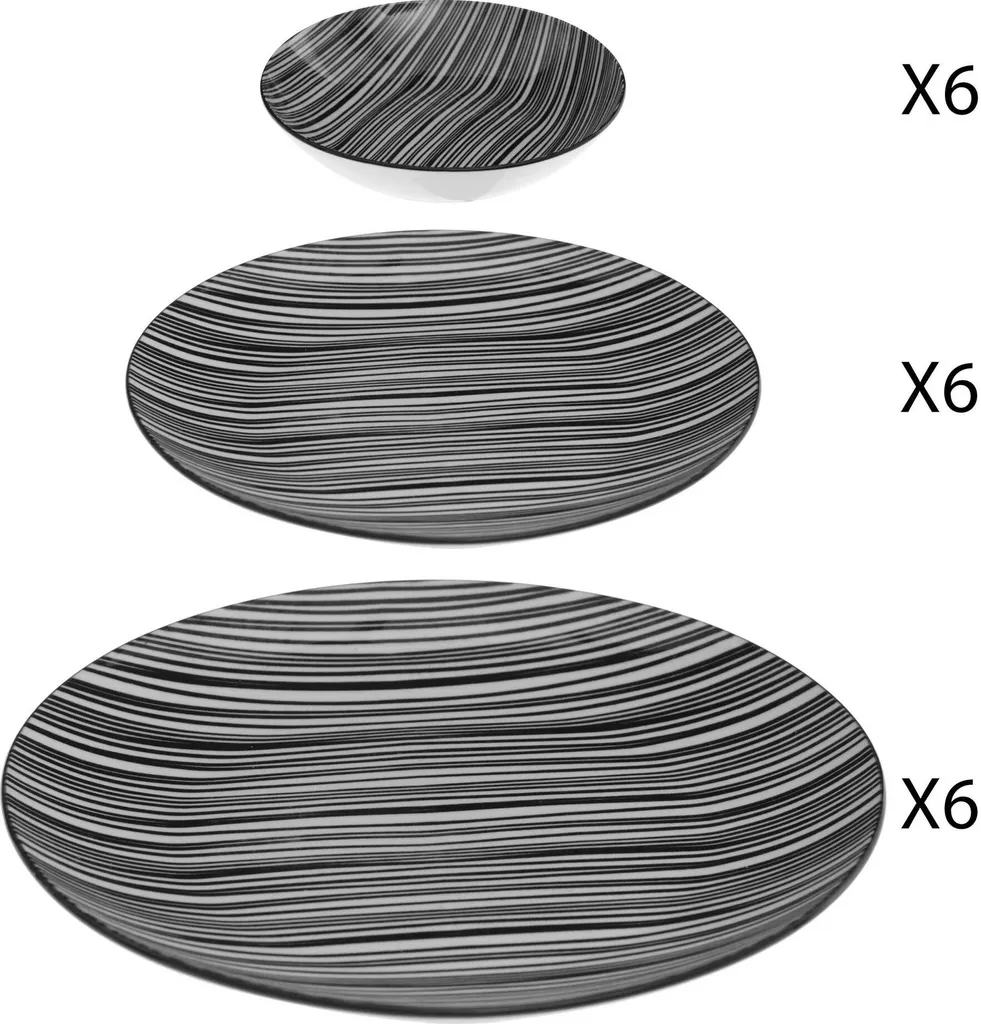 Teller-Set BOHEMIA ZEBRE, 18-teilig 1 Teller-Set BOHEMIA ZEBRE, 18-teilig