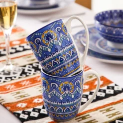 Vancasso Tafelservice Porzellan, Mandala 16 Teiliges Essgeschirr Kombiservice, Handbemaltes Geschirrset Für 4 Personen, Böhmischer Stil -Küche Produkt Geschäft 34a65c5387668ed2459e53c345012391