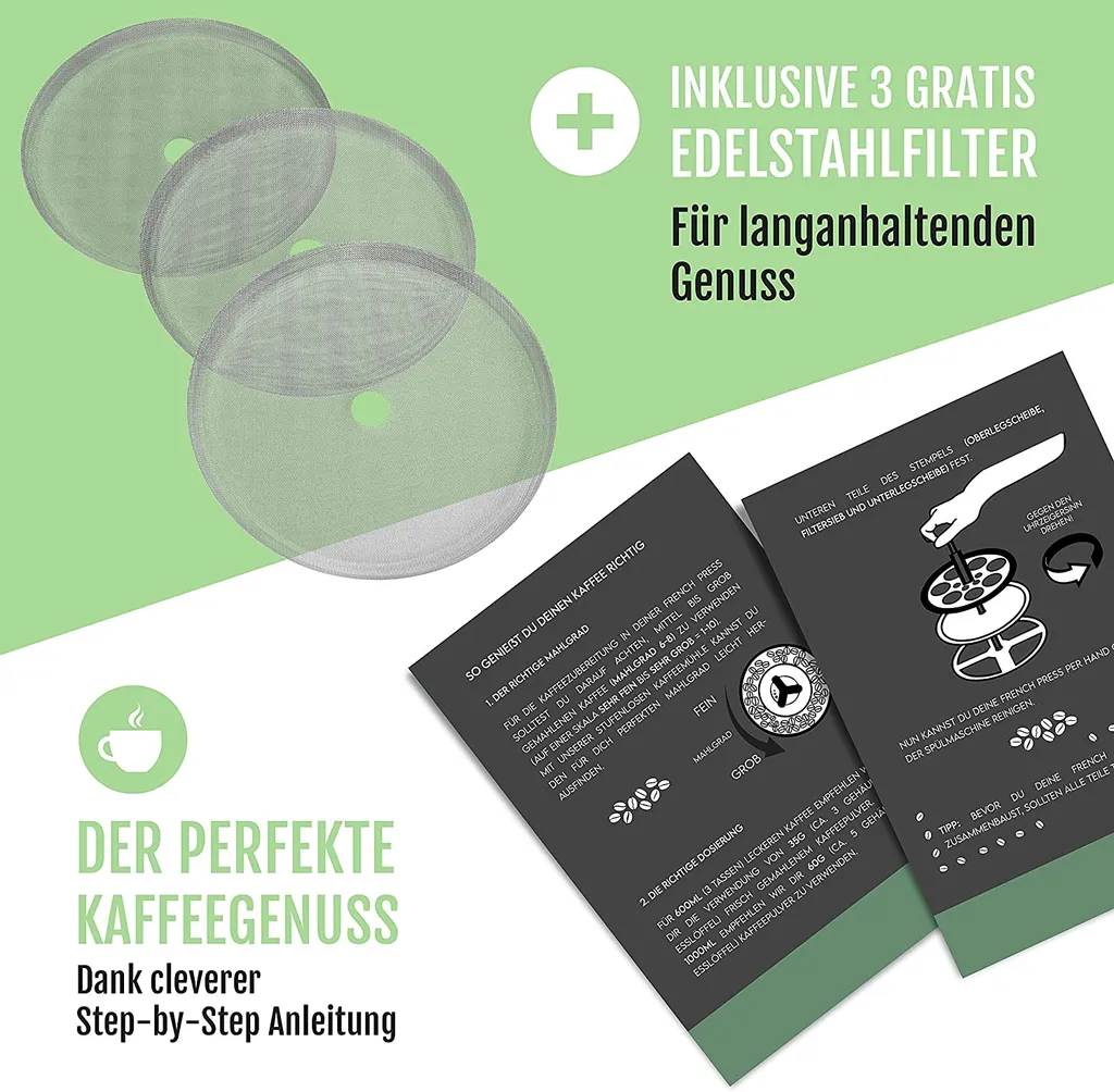 Bjørn Liebdhal French Press Edelstahl Kaffeemaschine Auch Für Camping : 0.6 Liter 6 Bjørn Liebdhal French Press Edelstahl Kaffeemaschine Auch Für Camping : 0.6 Liter – Bild 6