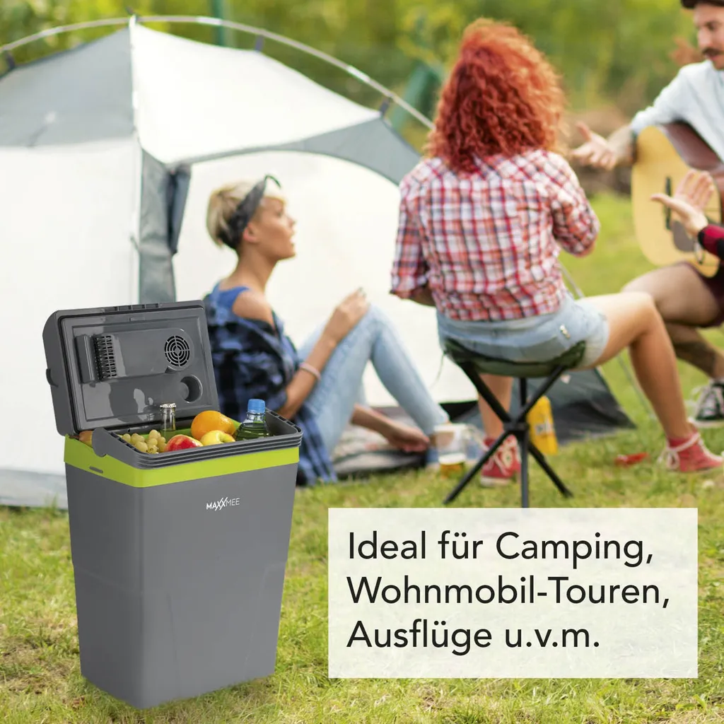 MAXXMEE Kühlbox - Wahlweise Via Netzkabel Oder KFZ-Anschluss - 22l Volumen - Grau/limegreen Kühlbox Camping Kühlschrank 22L Auto 12V 230V Thermobox Elektrisch Picknick Grau 7 MAXXMEE Kühlbox - Wahlweise Via Netzkabel Oder KFZ-Anschluss - 22l Volumen - Grau/limegreen Kühlbox Camping Kühlschrank 22L Auto 12V 230V Thermobox Elektrisch Picknick Grau – Bild 7