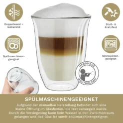 Creano Doppelwandige Gläser 250ml „DG-V“, 2er Set, Thermoglas Doppelwandig Aus Borosilikatglas, Kaffeegläser, Teegläser, Latte Gläser, Doppelwandgläser 9 Creano Doppelwandige Gläser 250ml „DG-V“, 2er Set, Thermoglas Doppelwandig Aus Borosilikatglas, Kaffeegläser, Teegläser, Latte Gläser, Doppelwandgläser -Küche Produkt Geschäft 37f499bdcf64c0738dcf48c4bde6db1f
