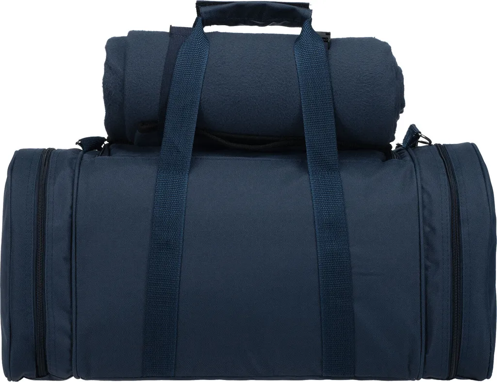 Anndora Picknick Kühltasche + Decke + Zubehör - Blau Weiß Gestreift - Blau 6 Anndora Picknick Kühltasche + Decke + Zubehör - Blau Weiß Gestreift - Blau – Bild 6