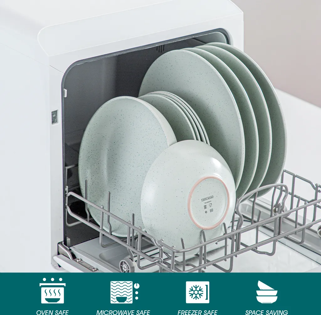 Tafelservice Steingut, Vancasso SABINE 32-teiliges Geschirrset, Modernes Kombiservice Für 8 Personen, Sesam Design 3 Tafelservice Steingut, Vancasso SABINE 32-teiliges Geschirrset, Modernes Kombiservice Für 8 Personen, Sesam Design – Bild 3