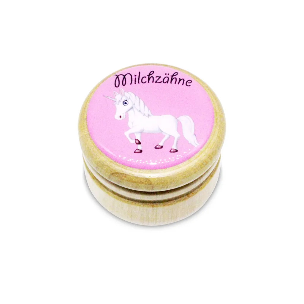 Milchzahndose Einhorn Zahndose Milchzähne Bilderdose Aus Holz Mit Drehverschluss 44 Mm ( Einhorn ) - 7011 1 Milchzahndose Einhorn Zahndose Milchzähne Bilderdose Aus Holz Mit Drehverschluss 44 Mm ( Einhorn ) - 7011