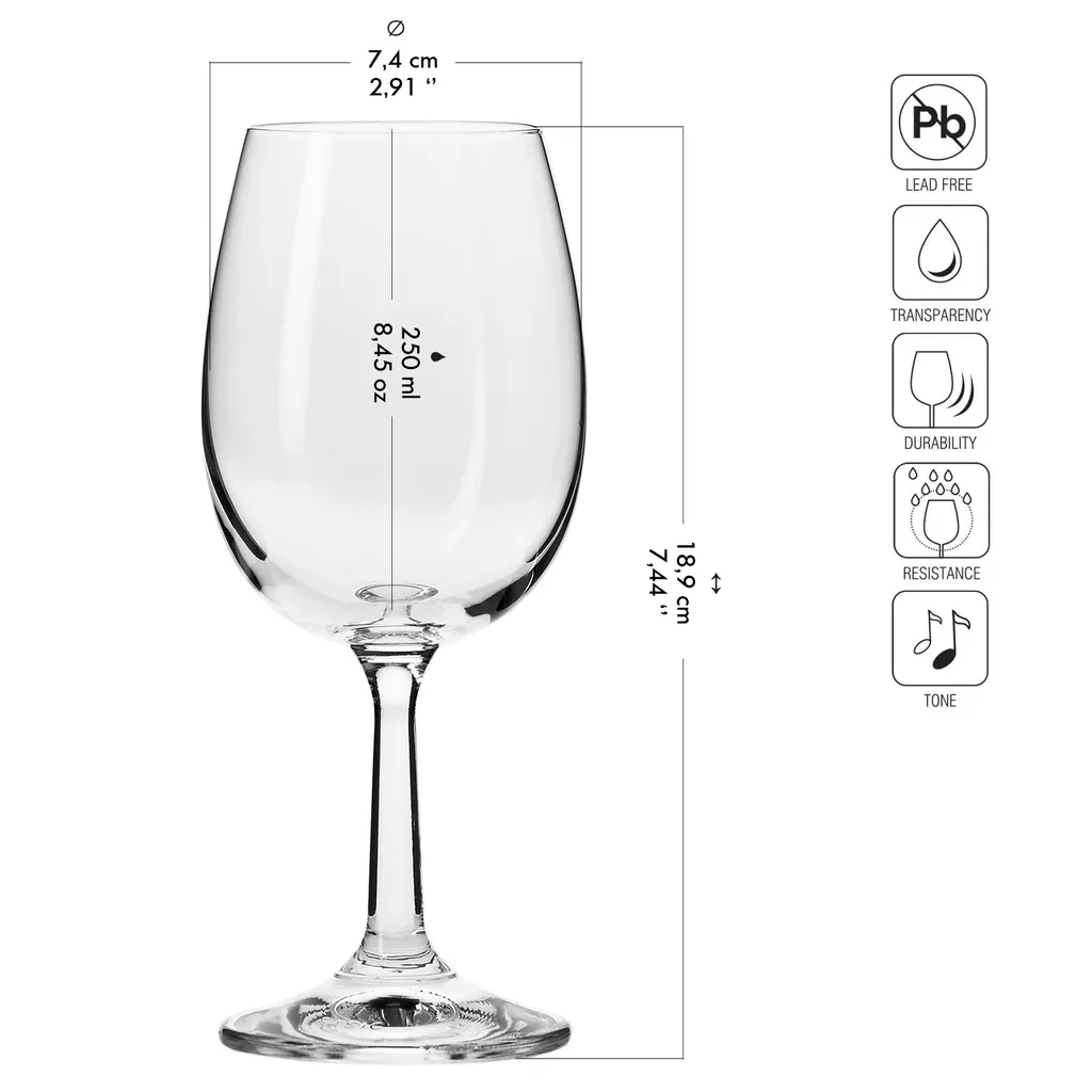 KROSNO Pure Weißweinglas, 6er-Set, 250 Ml 2 KROSNO Pure Weißweinglas, 6er-Set, 250 Ml – Bild 2