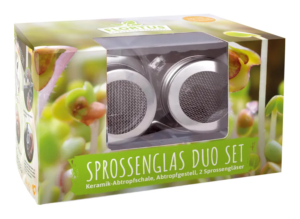 Sprossenglas Duo Set (2x 425 Ml) | Keimgläser Von FLORTUS 1 Sprossenglas Duo Set (2x 425 Ml) | Keimgläser Von FLORTUS