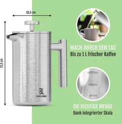 Bjørn Liebdhal French Press Edelstahl Kaffeemaschine Auch Für Camping : 0.6 Liter 12 Bjørn Liebdhal French Press Edelstahl Kaffeemaschine Auch Für Camping : 0.6 Liter -Küche Produkt Geschäft 410e902588485c968c3991359433ec5f