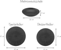 CreaTable 23211 Tafelservice Elements Collection Vesuvio Black Für 4 Personen, Steinzeug, Schwarz/grau (1 Set, 12-teilig) 27 CreaTable 23211 Tafelservice Elements Collection Vesuvio Black Für 4 Personen, Steinzeug, Schwarz/grau (1 Set, 12-teilig) -Küche Produkt Geschäft 41d66871924b945b0b73003664d3de46
