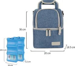 Muttermilch-Kühltasche Mit Kühlakkus, Doppellagig, Passend Für 3 Flaschen, Bis Zu 255 Ml, Für Stillen, Muttermilch, Pumpbeutel, Rucksack ,Denim Blue -Küche Produkt Geschäft 459a6d9ff1cf461527c1124e71f641ab