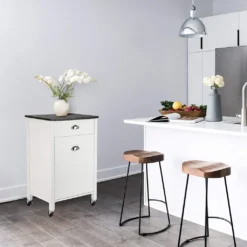 ONVAYA® Küchenwagen Anton Mit Mülleimer | Küchenrollwagen Aus Holz | Beistellwagen Für Die Küche | Nischenwagen Auf Rollen | Mit Schublade & Mülltrennsystem | Weiß 12 ONVAYA® Küchenwagen Anton Mit Mülleimer | Küchenrollwagen Aus Holz | Beistellwagen Für Die Küche | Nischenwagen Auf Rollen | Mit Schublade & Mülltrennsystem | Weiß -Küche Produkt Geschäft 46a34b01be5404fc06034a301051e463