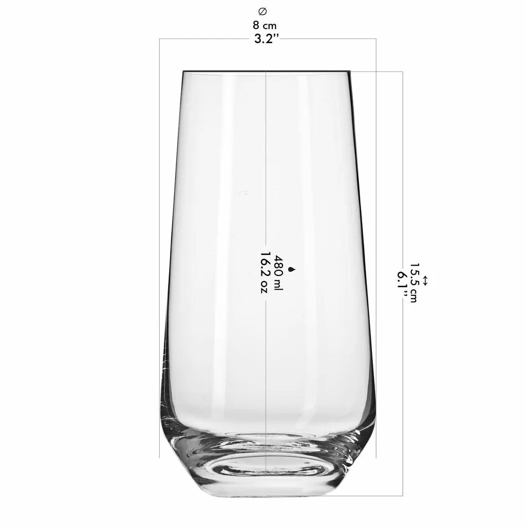 KROSNO Splendour Longdrinkgläser, 6er-Set, 480 Ml 2 KROSNO Splendour Longdrinkgläser, 6er-Set, 480 Ml – Bild 2