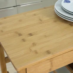 SoBuy® Servierwagen,Küchenwagen Mit Korb Und Flaschenablage,Bambus, FKW53-N -Küche Produkt Geschäft 4bf03e595698909a2263b8742000c38c