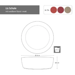 Liz 18tlg Frühstücksset Für 6 Steingut Sand Rot Terracotta Schale Teller Becher -Küche Produkt Geschäft 4d62b77fca55bb5cd7bed95bddb5ce1f