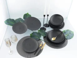 CreaTable 23211 Tafelservice Elements Collection Vesuvio Black Für 4 Personen, Steinzeug, Schwarz/grau (1 Set, 12-teilig) 33 CreaTable 23211 Tafelservice Elements Collection Vesuvio Black Für 4 Personen, Steinzeug, Schwarz/grau (1 Set, 12-teilig) -Küche Produkt Geschäft 4f86621f0107841d8e1d5e81fcd636d8