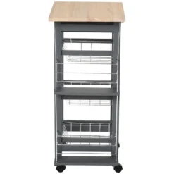 HOMCOM Küchenwagen Auf Rädern, Rollwagen Mit 2 Regalen, Servierwagen, Bastelwagen Mit Arbeitsplatte Und Gewürzregal, Rollregal Für Küche, Esszimmer, Kiefernholz, Grau, 47 X 37 X 83 Cm 17 HOMCOM Küchenwagen Auf Rädern, Rollwagen Mit 2 Regalen, Servierwagen, Bastelwagen Mit Arbeitsplatte Und Gewürzregal, Rollregal Für Küche, Esszimmer, Kiefernholz, Grau, 47 X 37 X 83 Cm -Küche Produkt Geschäft 53cae2e08490d9aab78aabe3e832c609