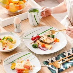 VEWEET Porzellan Tafelservice 'Aviva' 100-teilig Set, Kombiservice Mit Dessertteller, Speiseteller, Suppenteller, Müslischalen, Kaffeebecher, Kaffeetassen Set, Eierbecher, Milch- Und Zuckerset -Küche Produkt Geschäft 552a9ea1fe318035c3cc83d708df5011