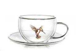 Creano 6er-Set Thermo-Tasses "Hummi" Für Tee/Latte Macchiato, Doppelwandig, Mit Kolibri-Muster | 250ml In Exklusiver Geschenkpackung -Küche Produkt Geschäft 5541a7f90fa205521df429b841793929