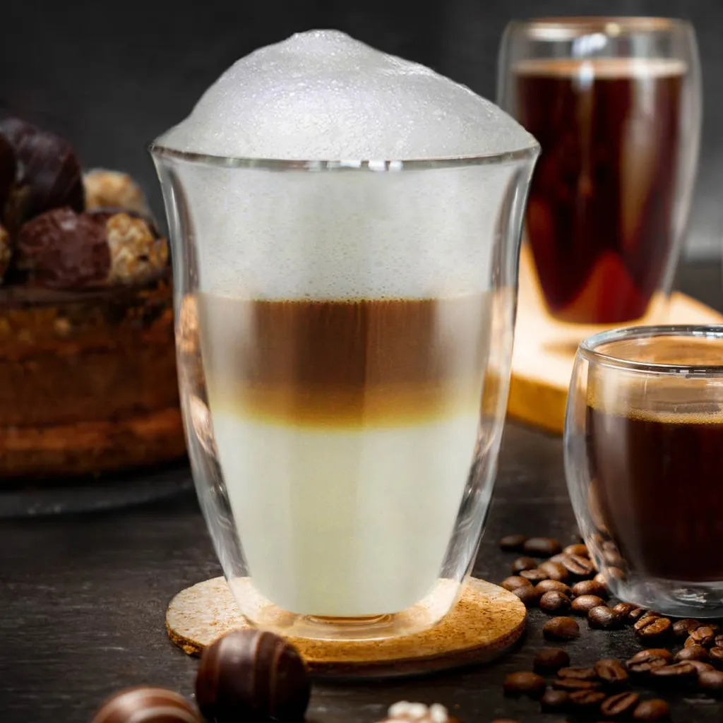 Creano Doppelwandige Gläser 250ml „DG-V“, 2er Set, Thermoglas Doppelwandig Aus Borosilikatglas, Kaffeegläser, Teegläser, Latte Gläser, Doppelwandgläser 2 Creano Doppelwandige Gläser 250ml „DG-V“, 2er Set, Thermoglas Doppelwandig Aus Borosilikatglas, Kaffeegläser, Teegläser, Latte Gläser, Doppelwandgläser – Bild 2