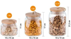 APS 2er Set Vorratsglas -WOODY- /// 14 X 14cm, H: 21 Cm /// Glas, Kiefernholz, Silikon /// 2,5 Liter /// 67514 10 APS 2er Set Vorratsglas -WOODY- /// 14 X 14cm, H: 21 Cm /// Glas, Kiefernholz, Silikon /// 2,5 Liter /// 67514 -Küche Produkt Geschäft 57394fb890a08954e4acc4170b359502