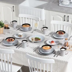 Kombiservice Steinzeug, Vancasso PLUVO Tafelservice, 16-teiliges Ess Geschirrset Mit Je 4 Speisetellern, Kuchentellern, Schalen Und Tassen Für 4 Personen 18 Kombiservice Steinzeug, Vancasso PLUVO Tafelservice, 16-teiliges Ess Geschirrset Mit Je 4 Speisetellern, Kuchentellern, Schalen Und Tassen Für 4 Personen -Küche Produkt Geschäft 598d209f96defbdca3bfabaff8c90515