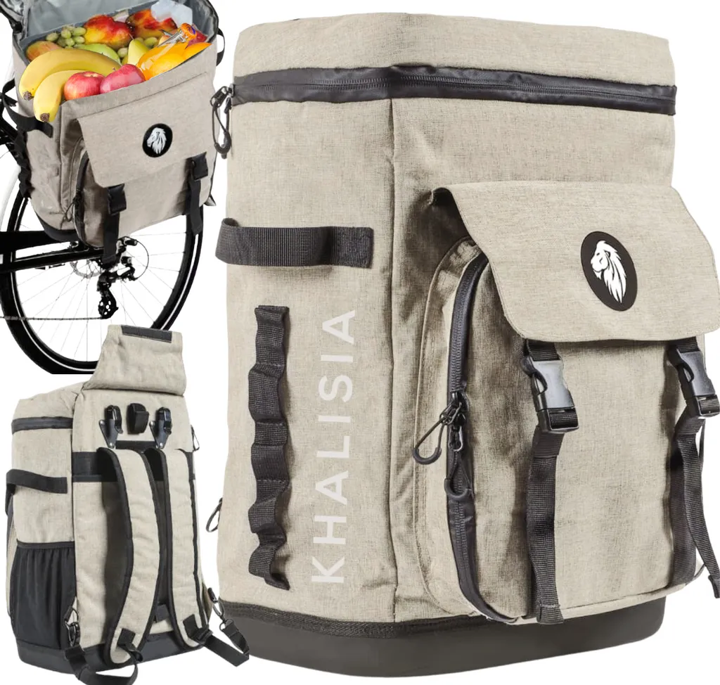KHALISIA Kühltasche - Fahrradtasche Für Gepäckträger - Einsetzbar Als Gepäckträgertasche - Fahrrad Rucksack - Picknicktasche - Lunchtasche - Thermotasche Hält Kalt & Warm 1 KHALISIA Kühltasche - Fahrradtasche Für Gepäckträger - Einsetzbar Als Gepäckträgertasche - Fahrrad Rucksack - Picknicktasche - Lunchtasche - Thermotasche Hält Kalt & Warm